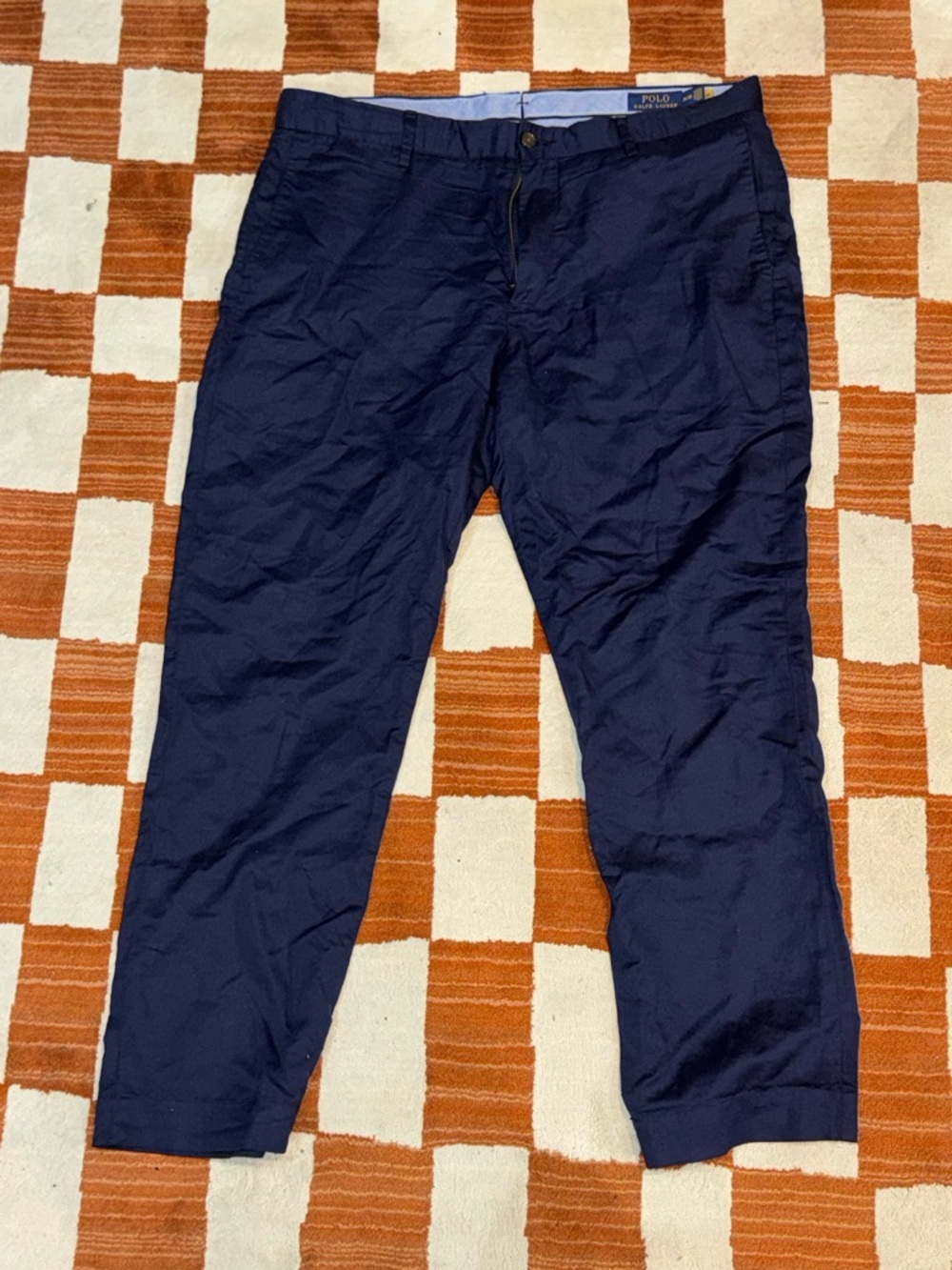 Polo Ralph Laure Linen Pants Navy 35/30